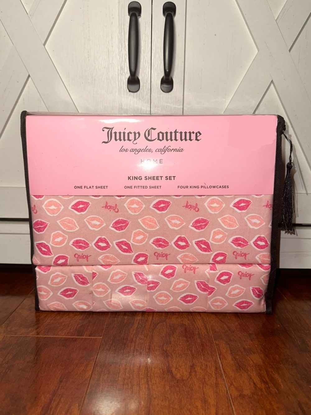 Juicy Couture Pink Lips King Sheet Set